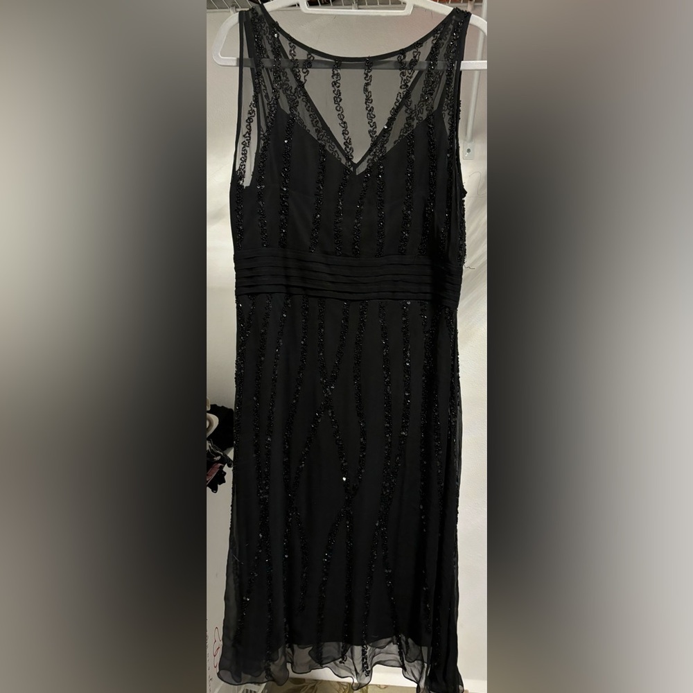 Elegant Black Beaded Dress